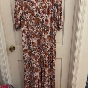 Knox Rose Orange and Pink Floral Maxi Dress